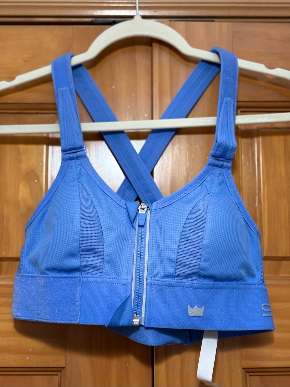SHEFIT Front-Zip High-Impact Sports Bra in Blue Size XS EUC